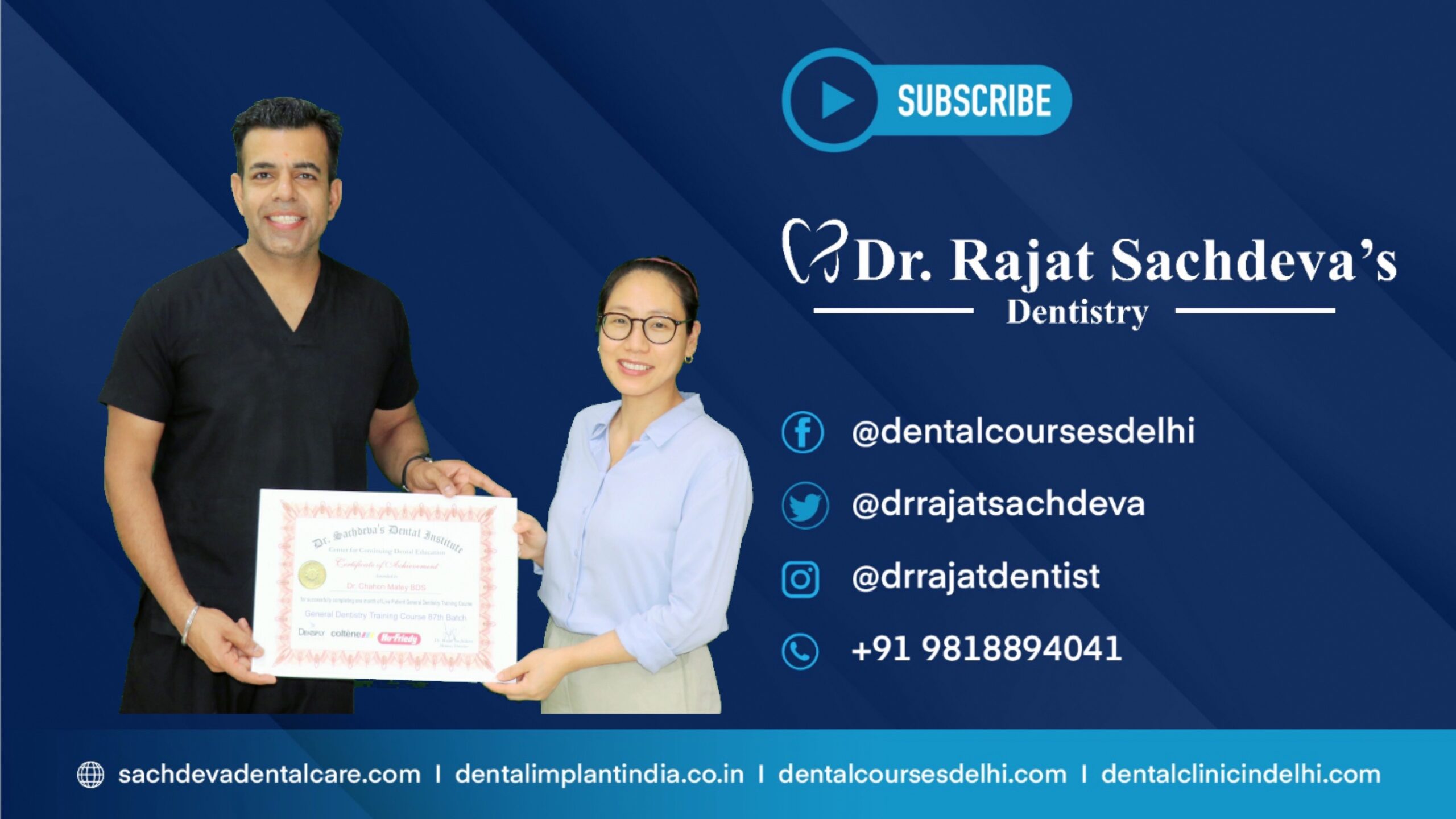 dr rajat dental courses in delhi india