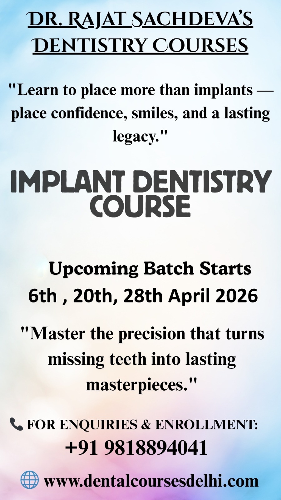 implant course india new date