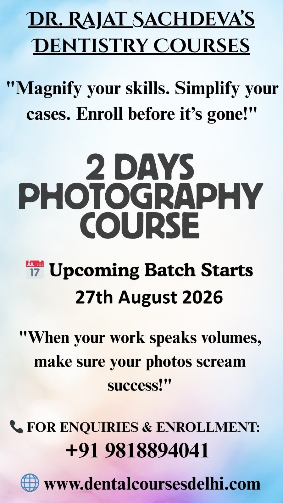 2 days photography course